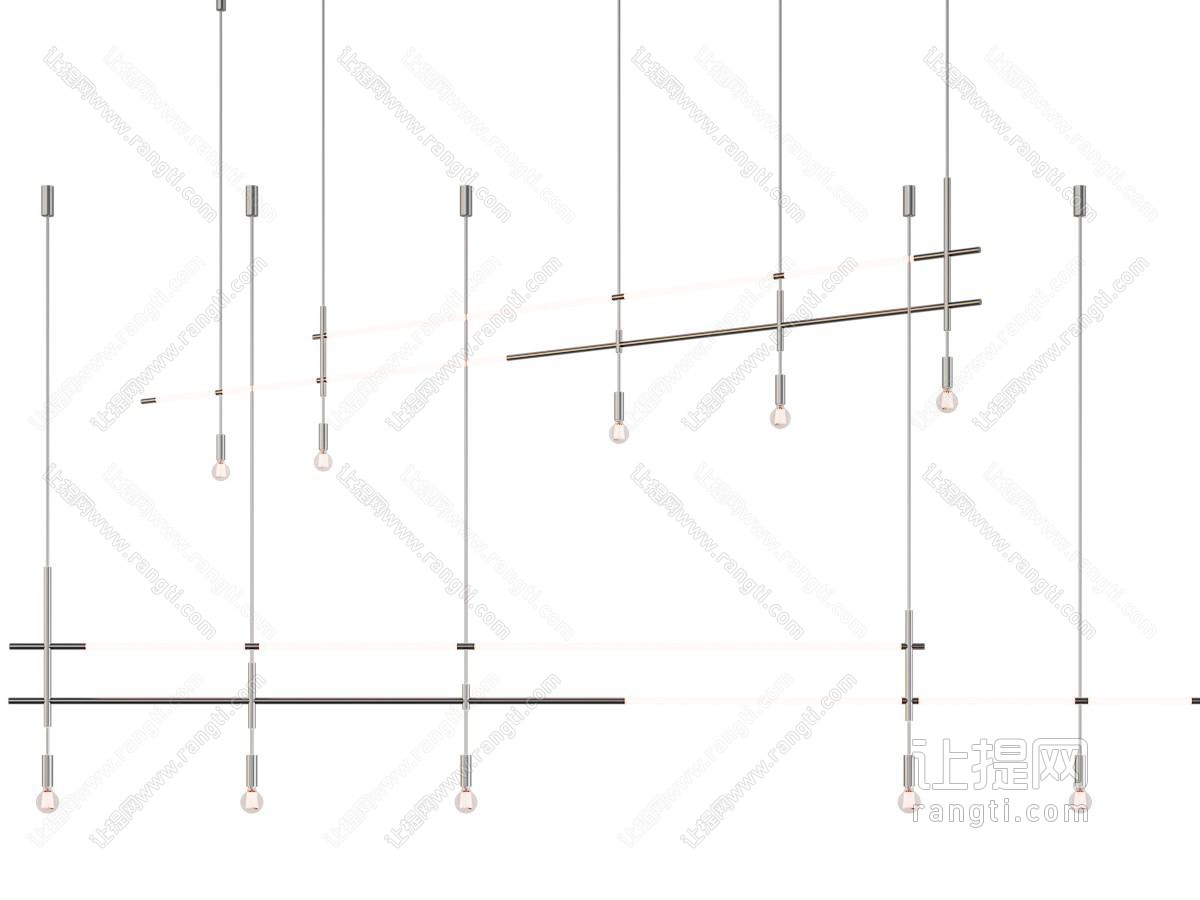 现代细金属杆吊灯