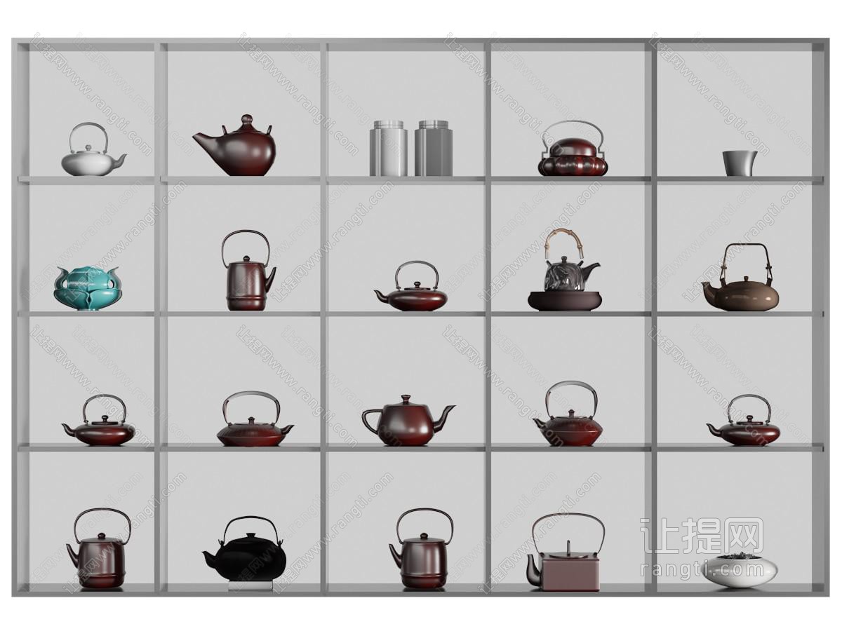 新中式茶壶茶具装饰柜