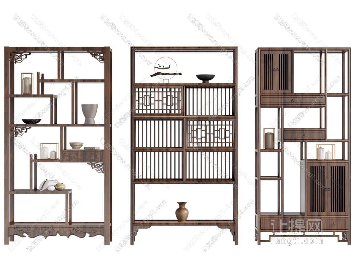 新中式实木装饰柜 博古架