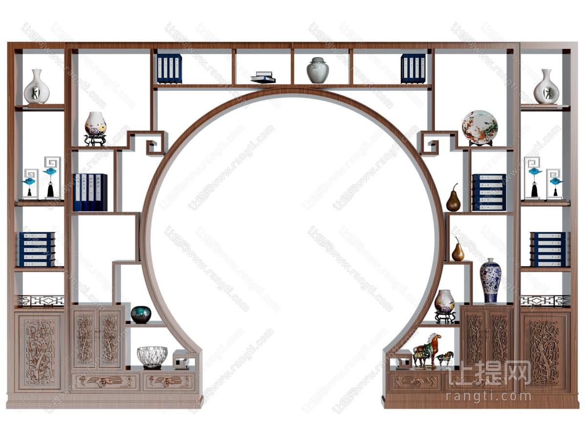 新中式博古架 隔断 门拱 垭口