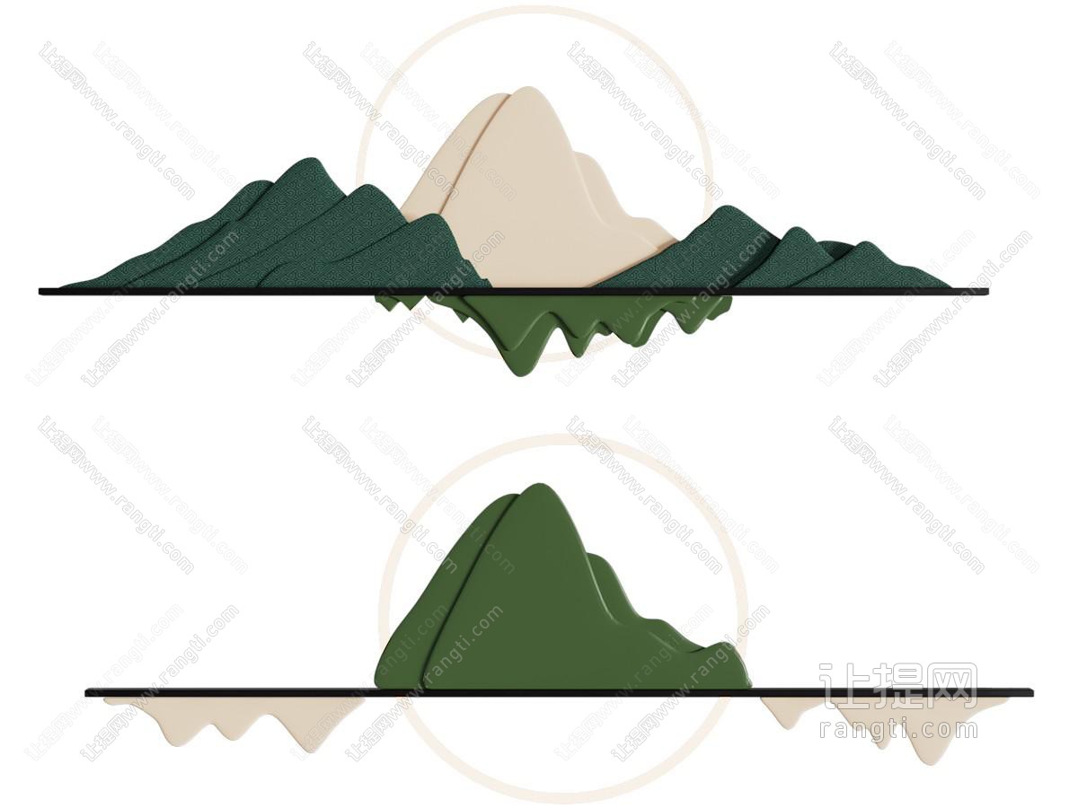 新中式山脉墙饰挂件