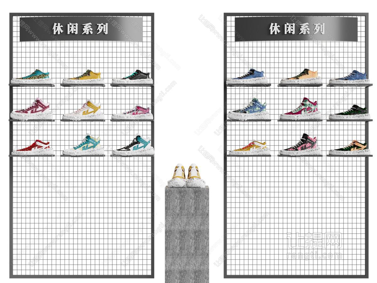 工业风loft休闲鞋子金属网展架 货架