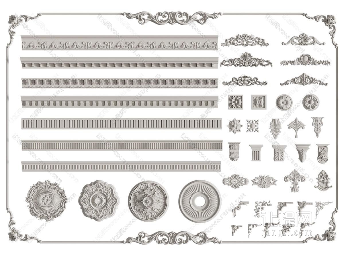 欧式雕花、石膏线、灯盘、角线