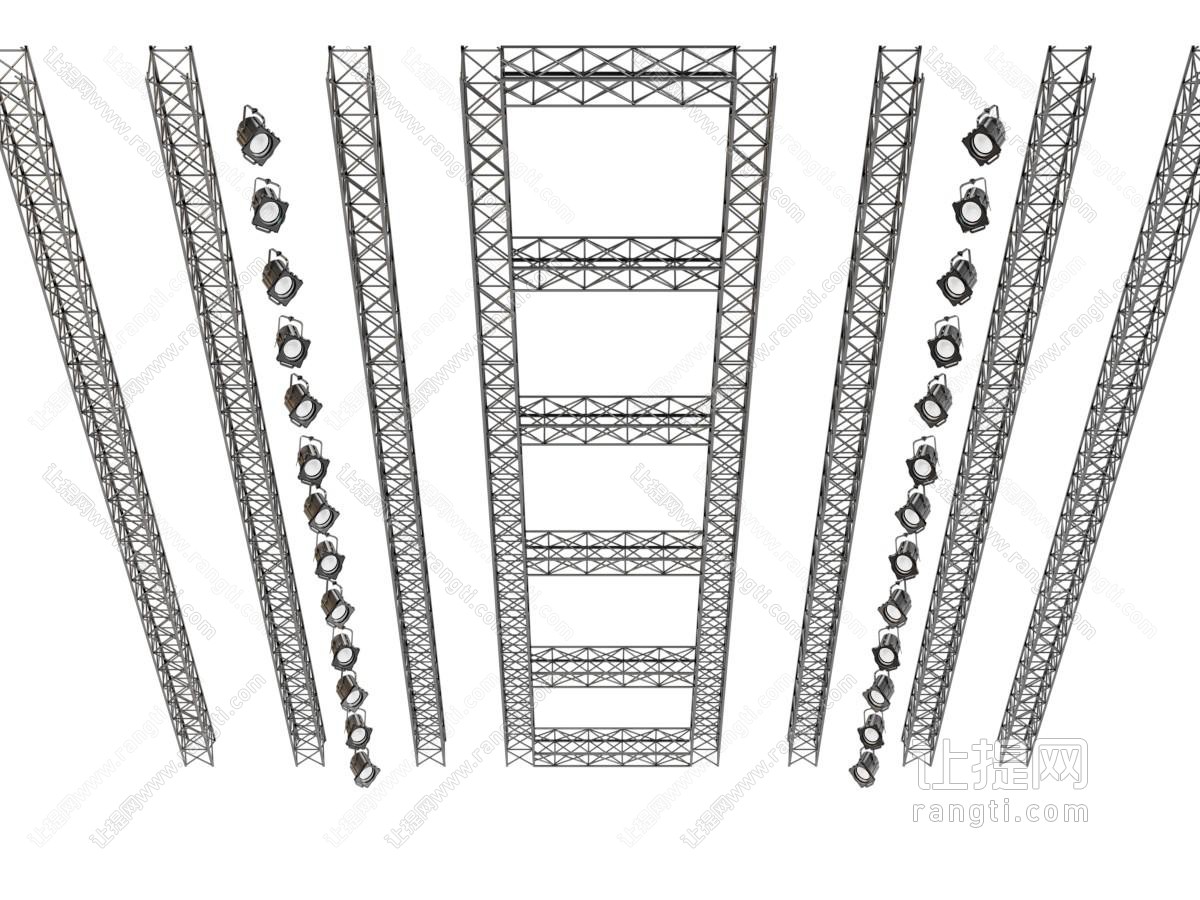 现代舞台灯 灯光架 钢架 桁架 射灯