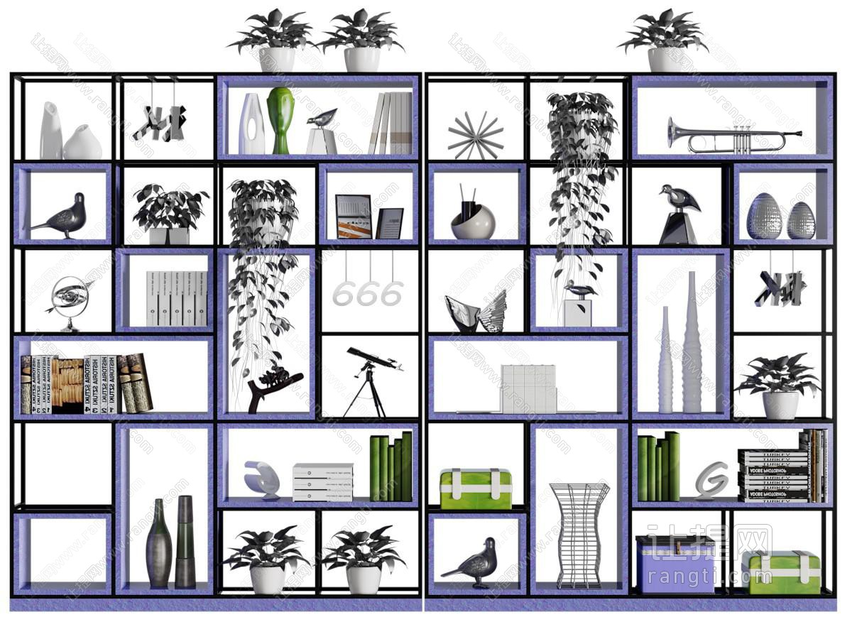现代开放式装饰柜