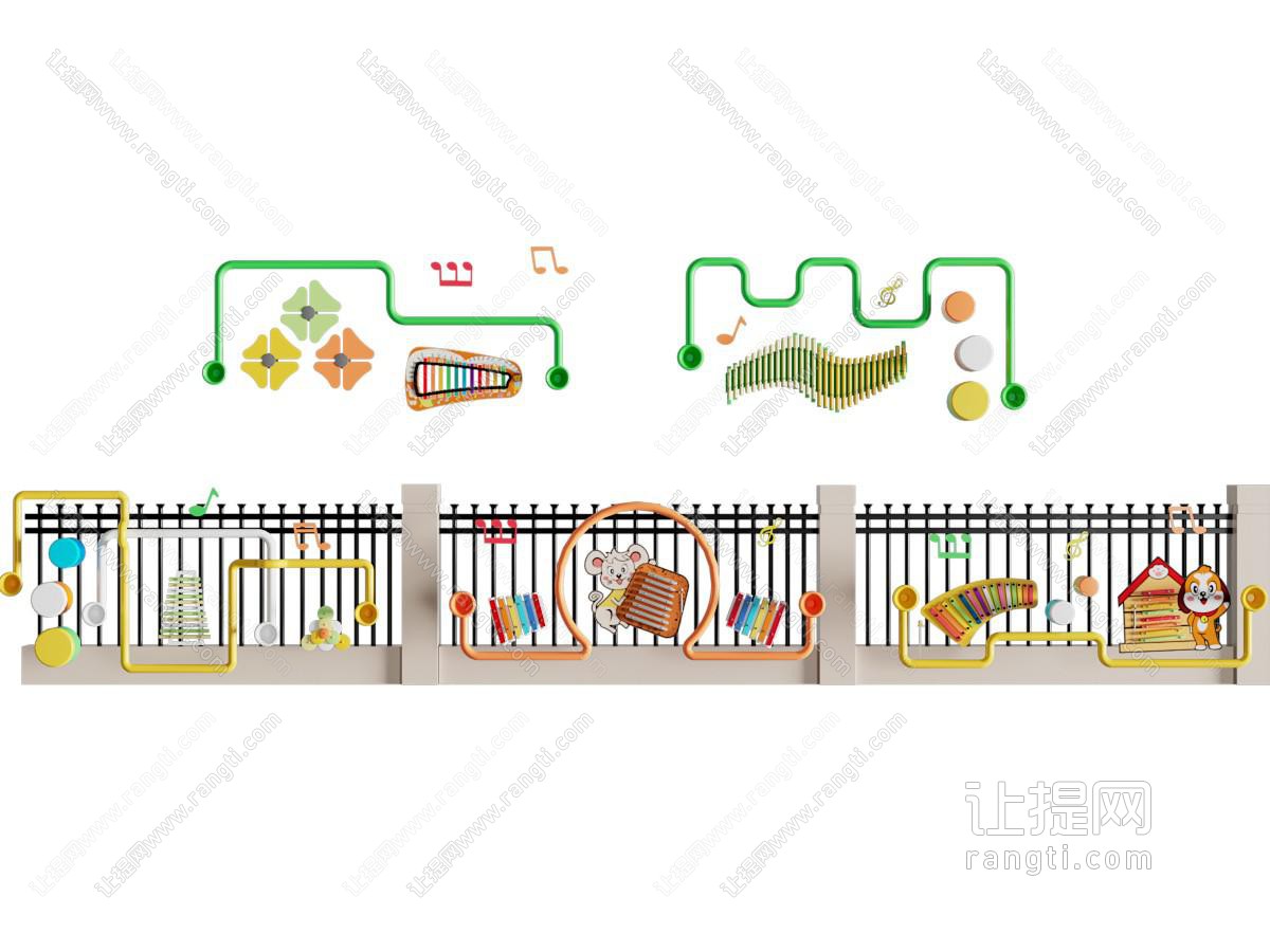 现代墙面打击乐游乐设备