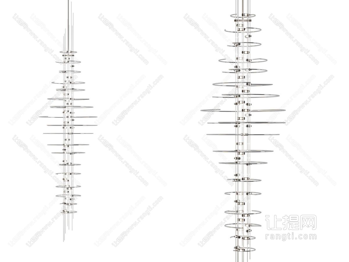 现代套环棒管吊灯