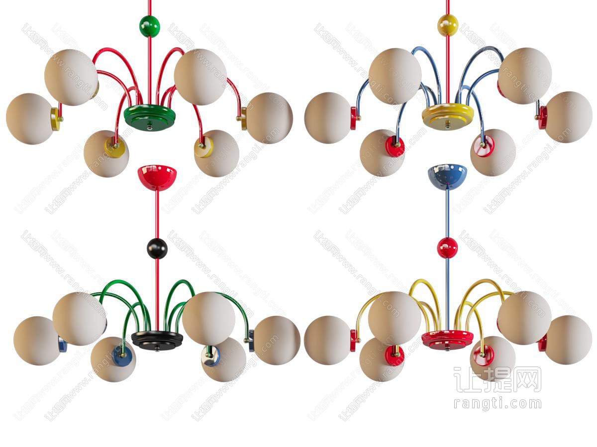 现代多彩灯架的球形吊灯