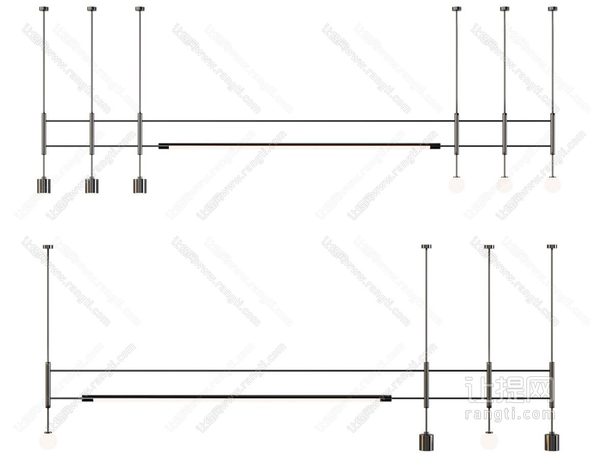 现代金属线条吊灯