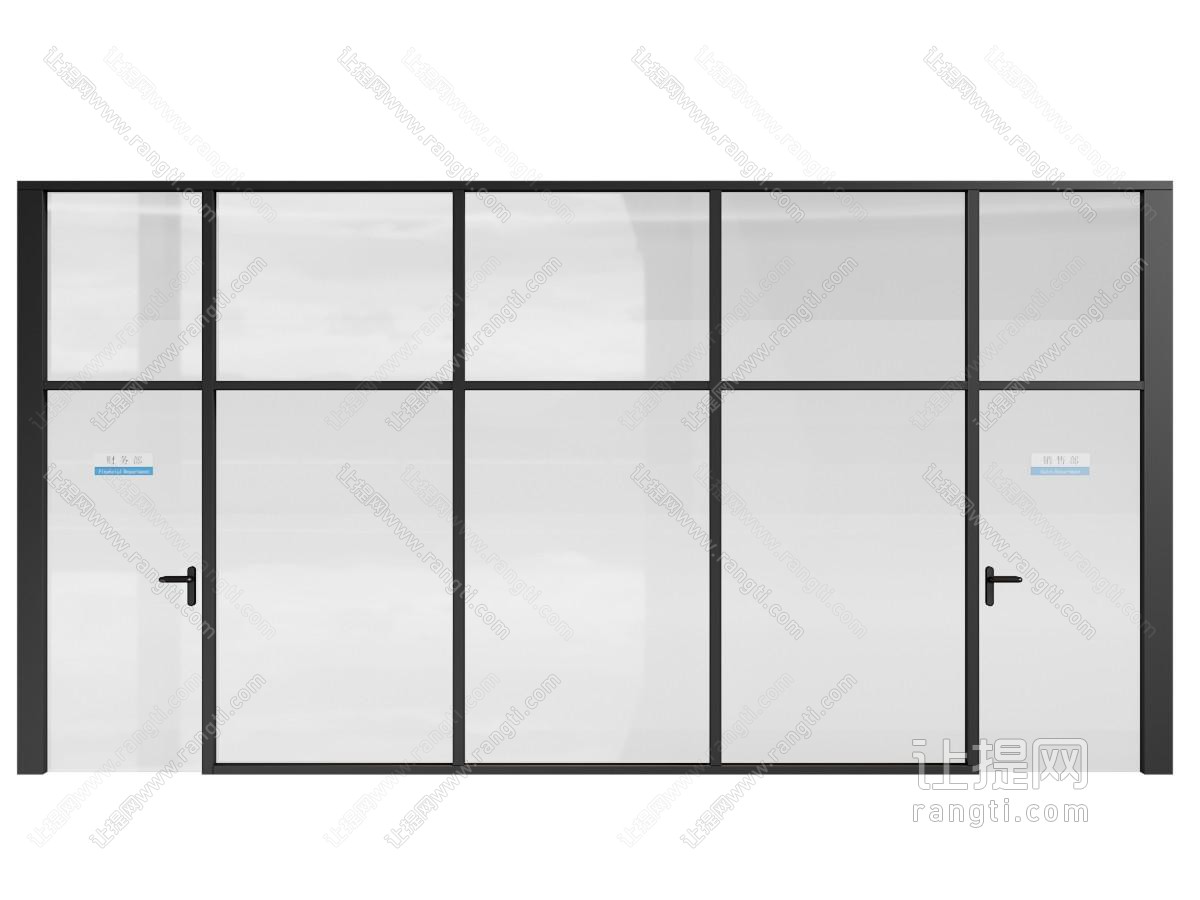 现代办公玻璃大门