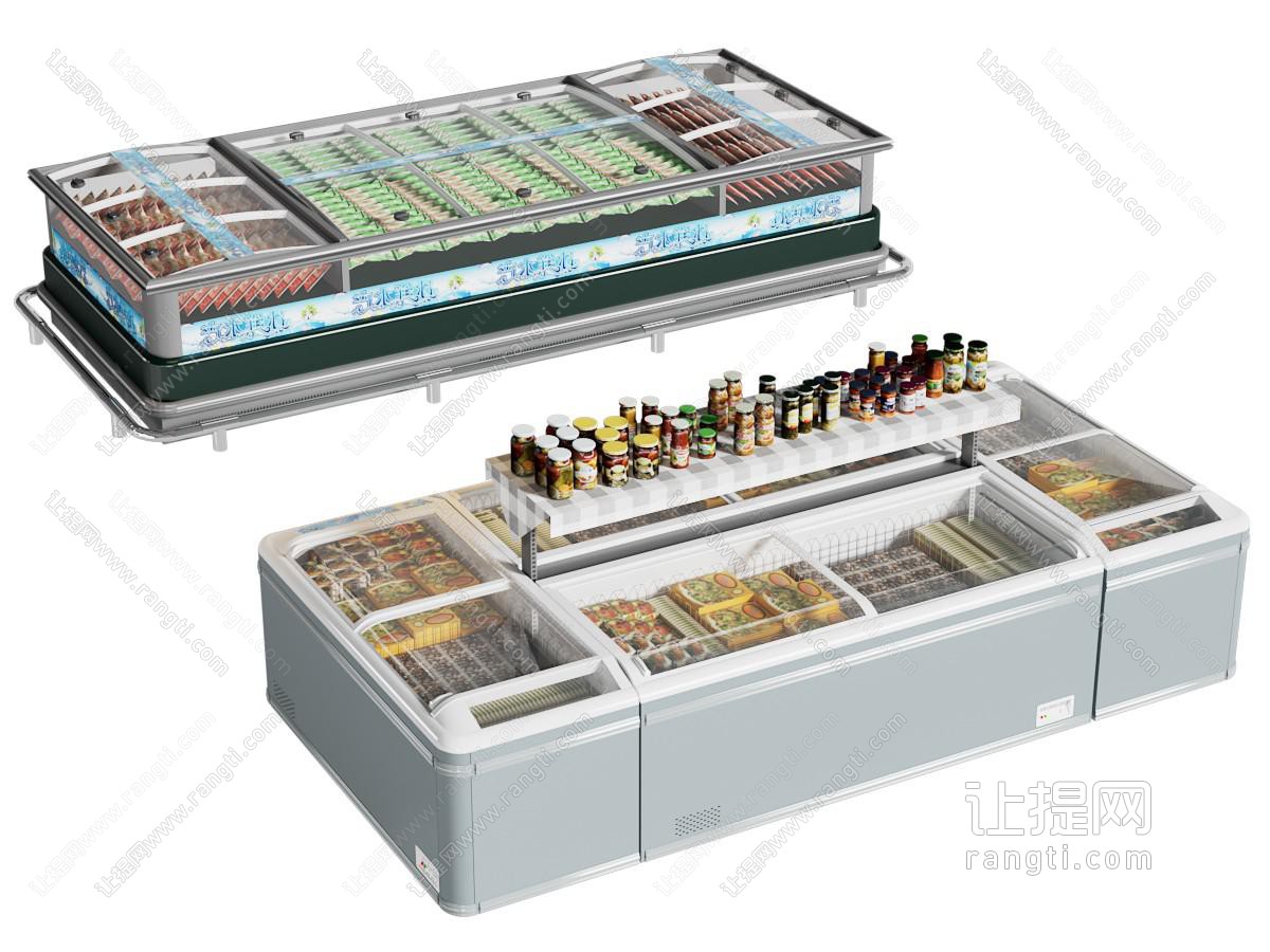 现代冰箱柜、保鲜柜、冷冻品展柜