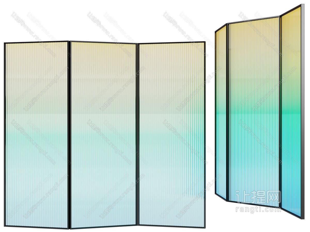 现代渐变式屏风