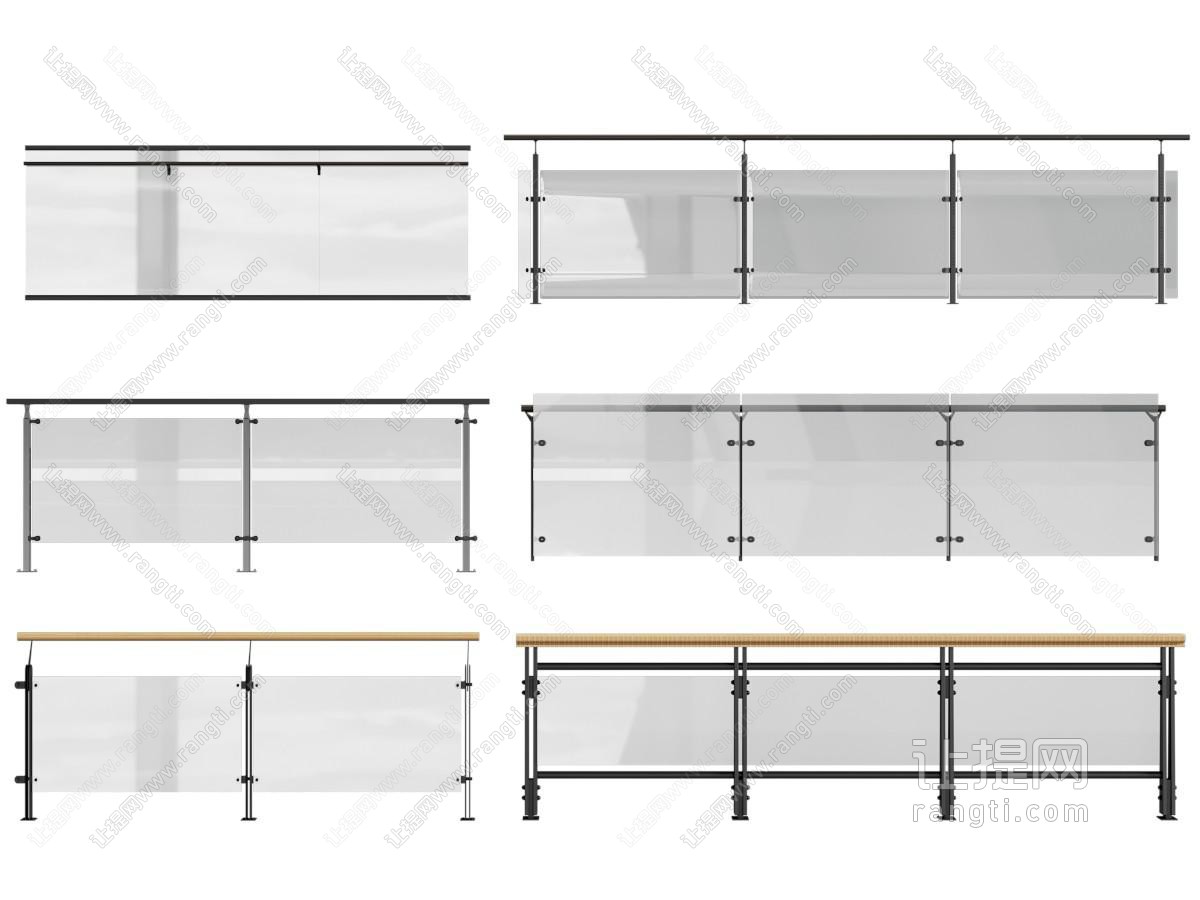 现代玻璃栏杆、护栏、围栏