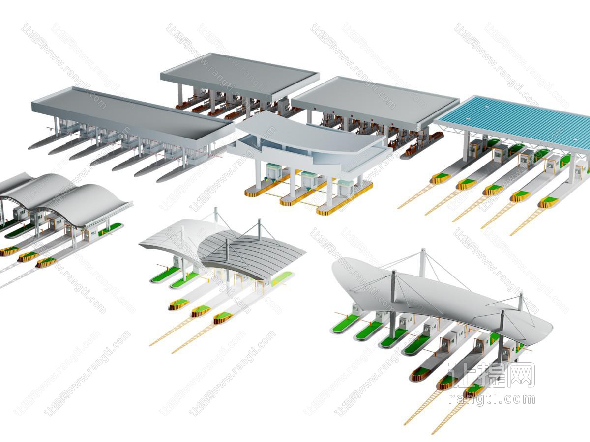 现代高速公路出入口 收费站