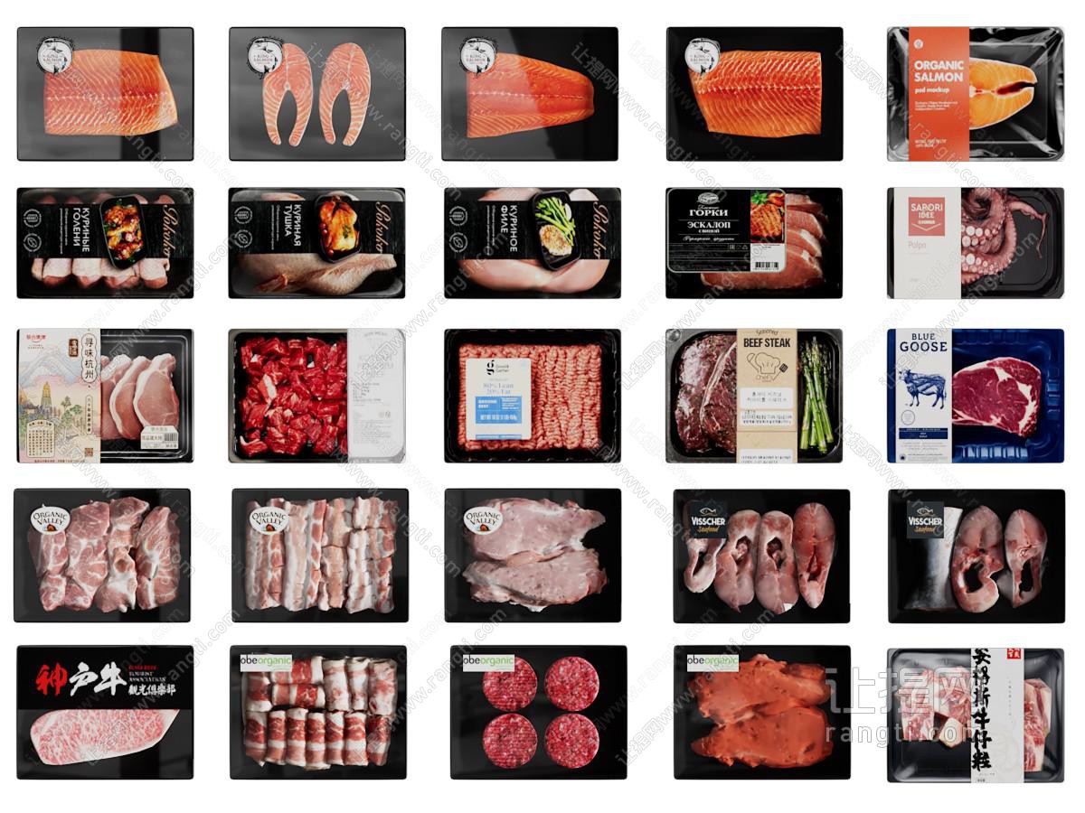 现代牛排、生鲜肉品保鲜包装、肉卷