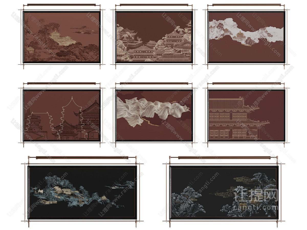 新中式装饰挂画