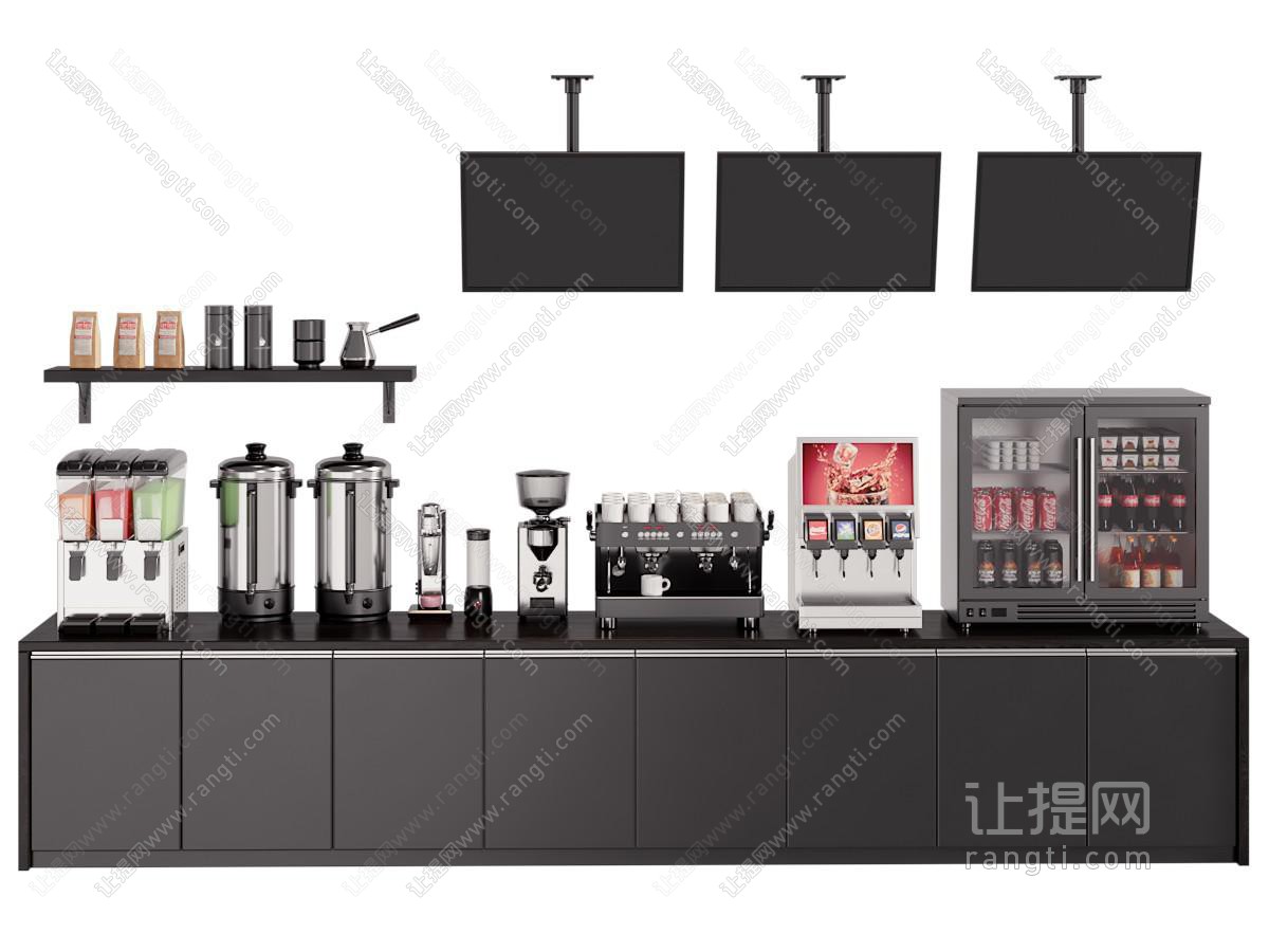 现代奶茶店操作台 料理台