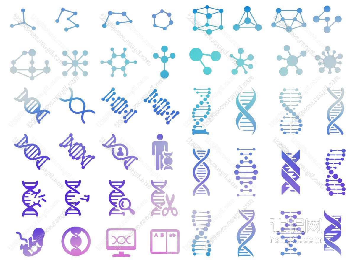 现代基因NA排列 化学墙饰 符号 科技元素