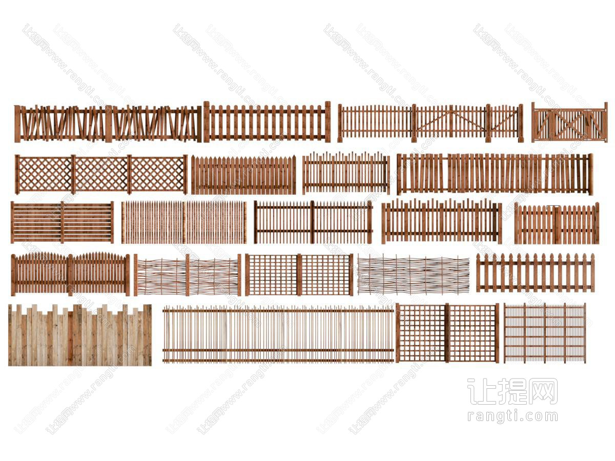 现代实木篱笆、栏杆、护栏、围栏