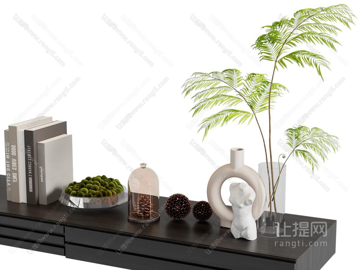 现代书籍 饰品 花瓶摆件组合