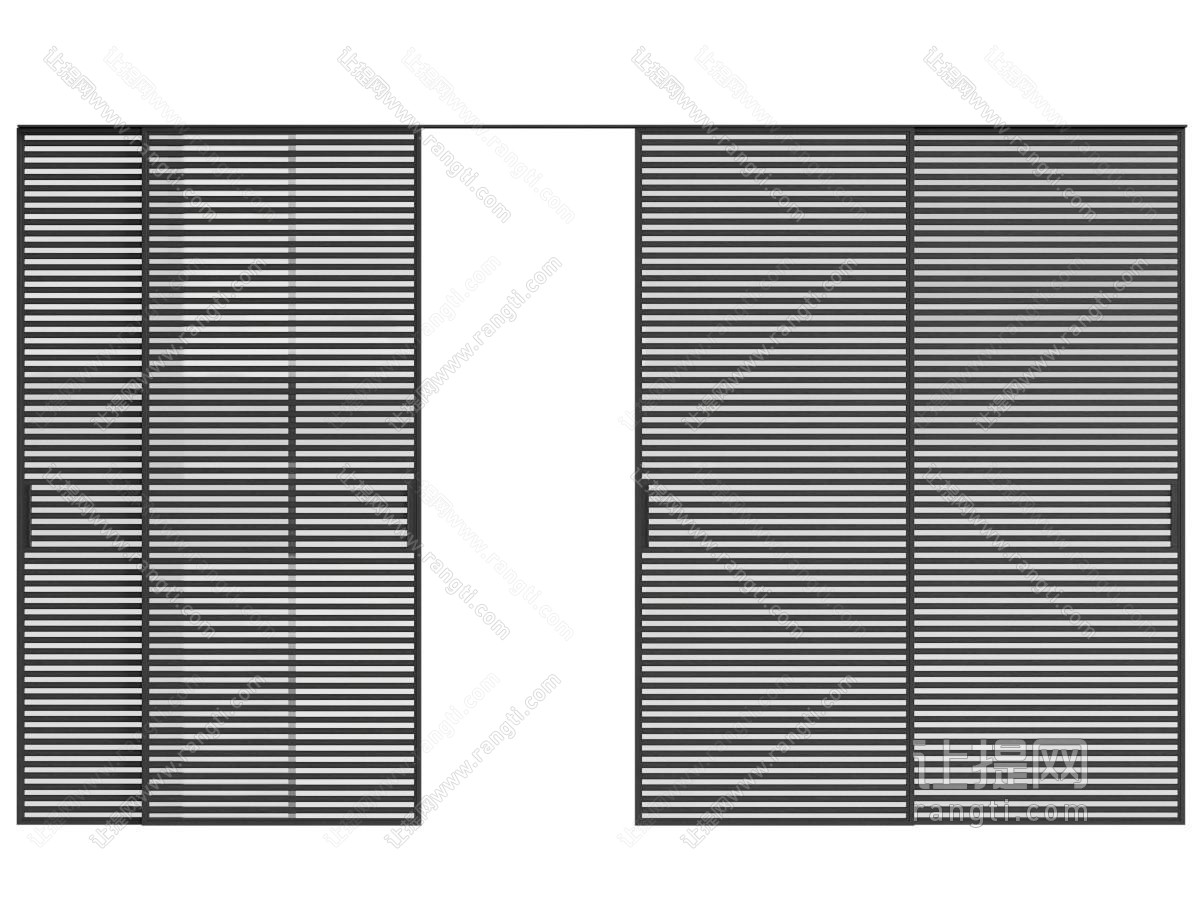 现代栅格推拉门