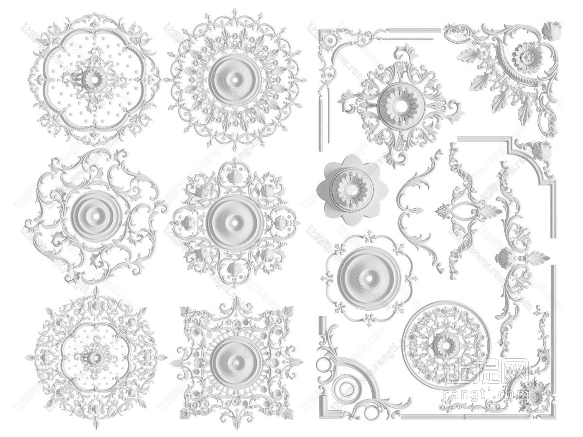 欧式雕花灯盘 石膏线条