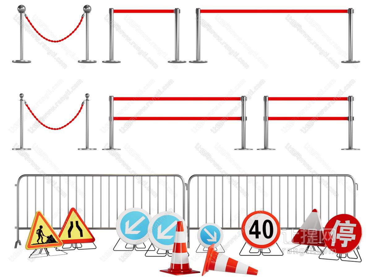 现代交通路障 围挡 栏杆 隔离带