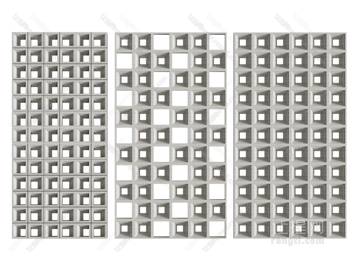 侘寂风水泥砖 镂空砖隔断