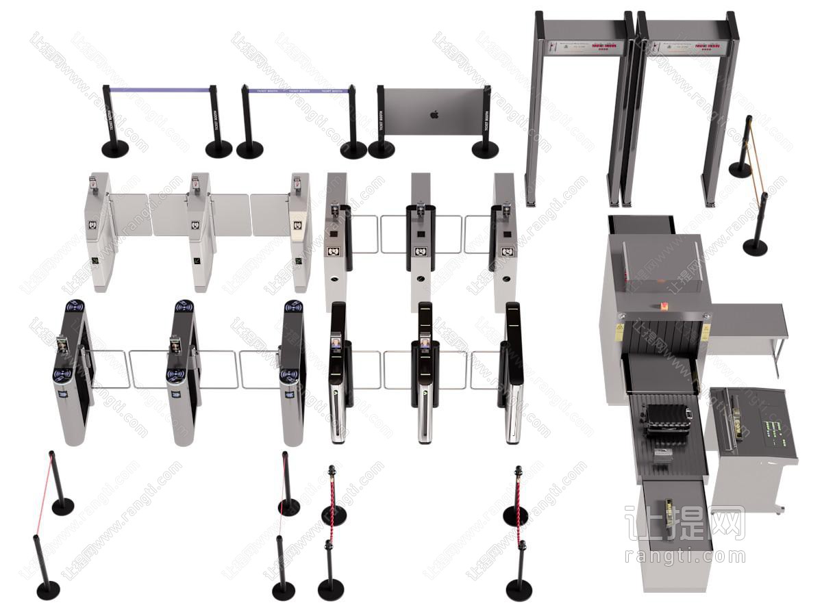 现代道闸 门禁 安检门 围挡