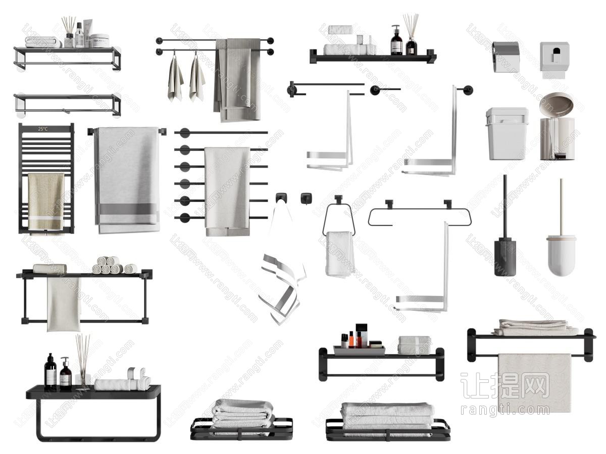 现代毛巾架卫浴小件