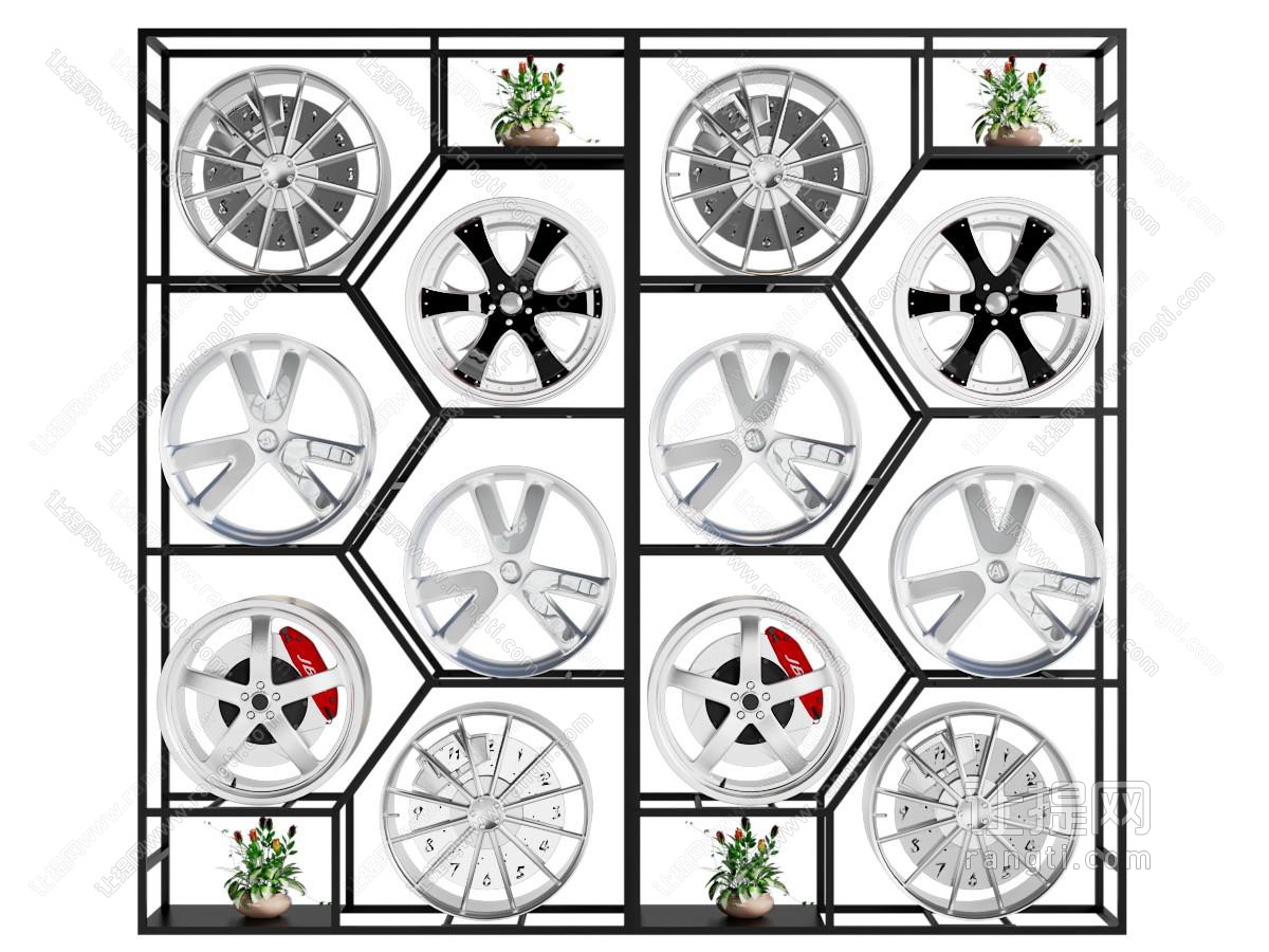 工业风loft汽车轮毂收纳货架