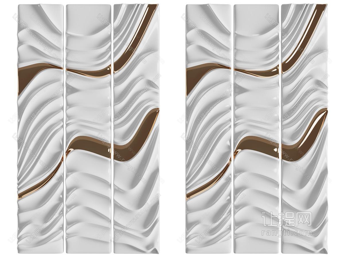 现代立体波浪纹理的装饰挂画、挂件