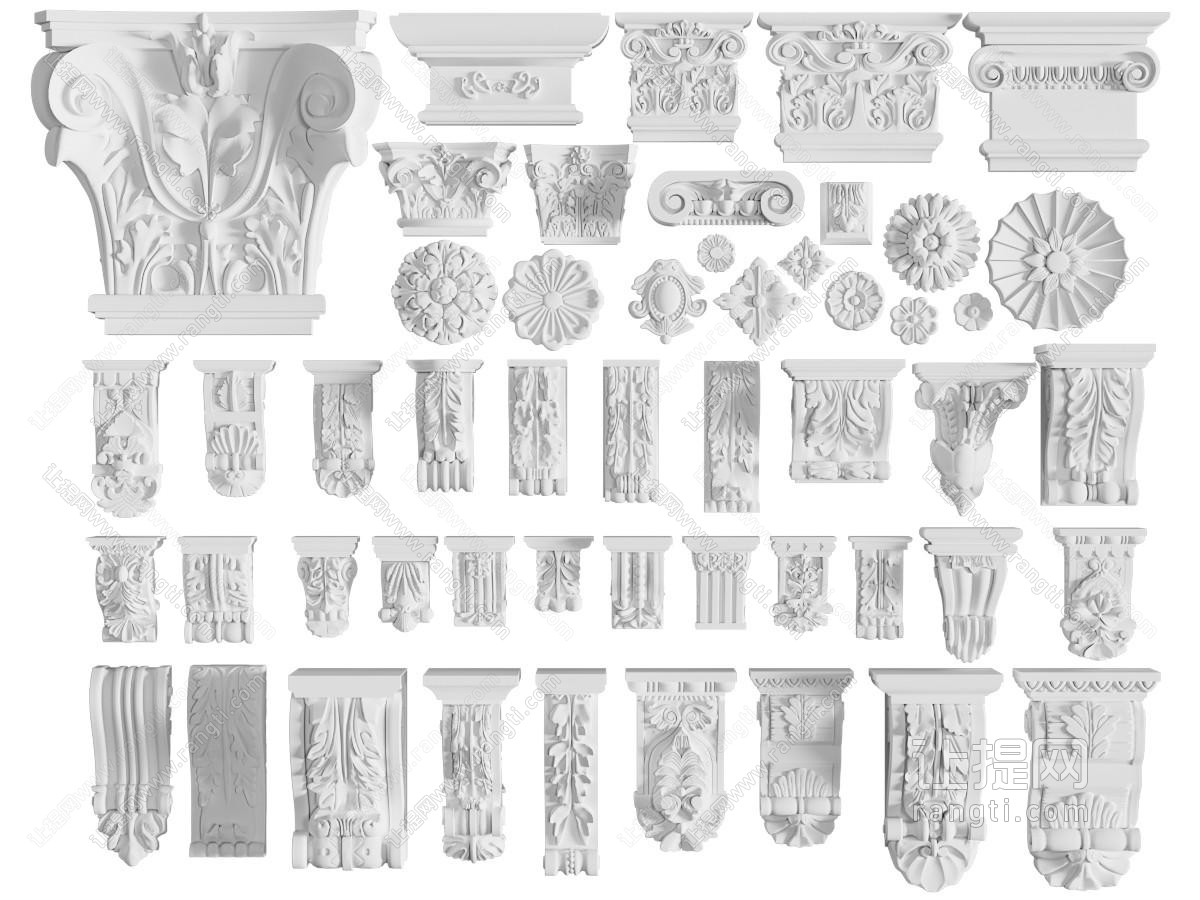 欧式雕花柱托、罗马柱头