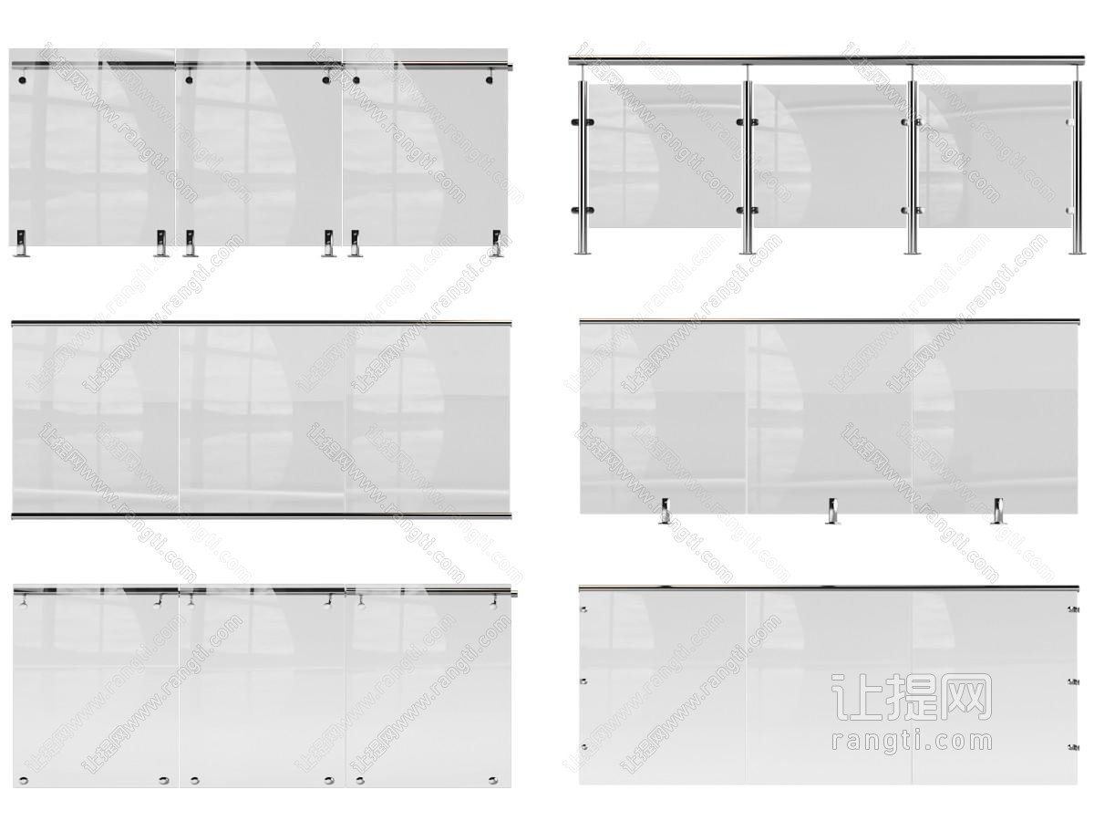 现代玻璃围栏、栏杆、护栏
