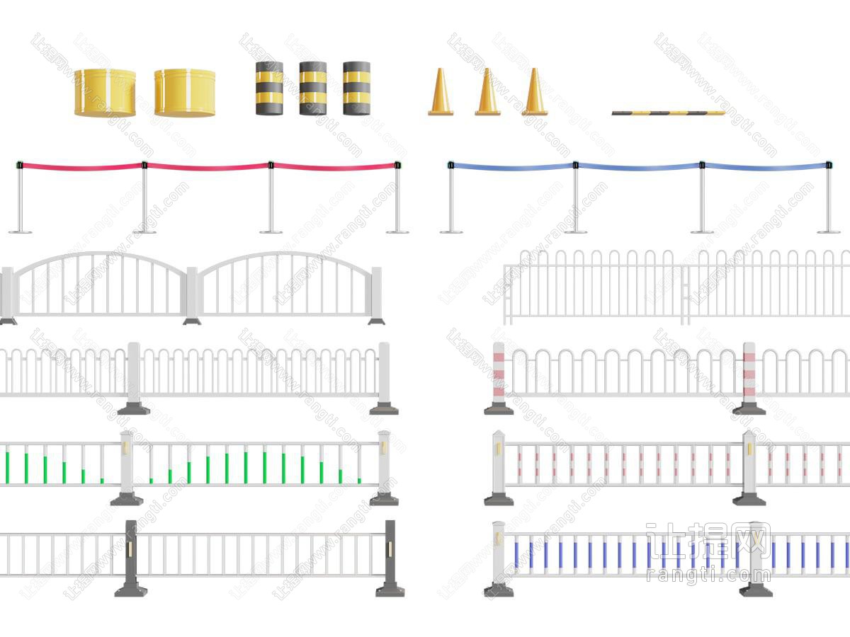 现代交通道路铁艺围栏 栏杆 围挡 路障