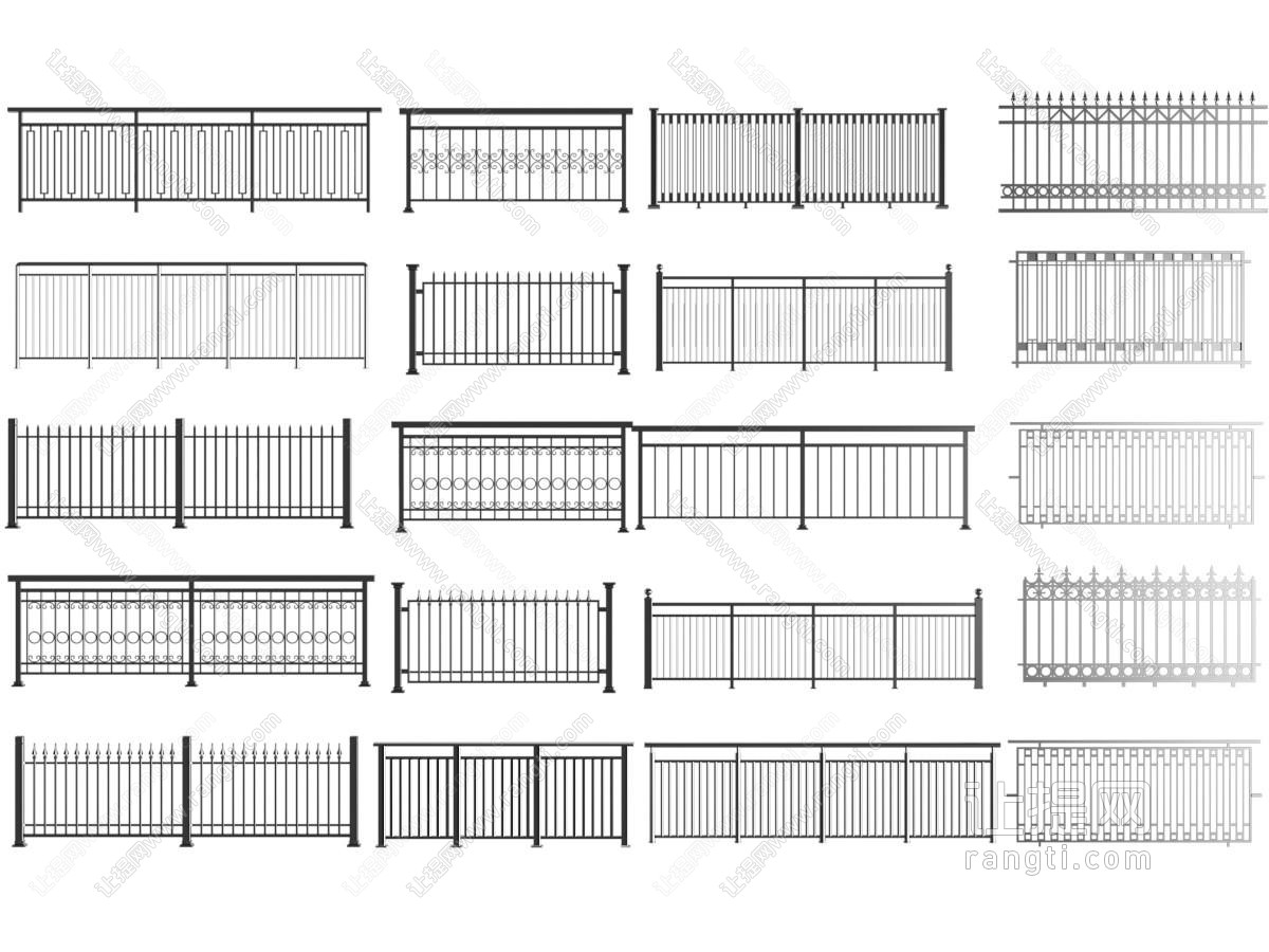 现代铁艺栏杆 护栏 围栏