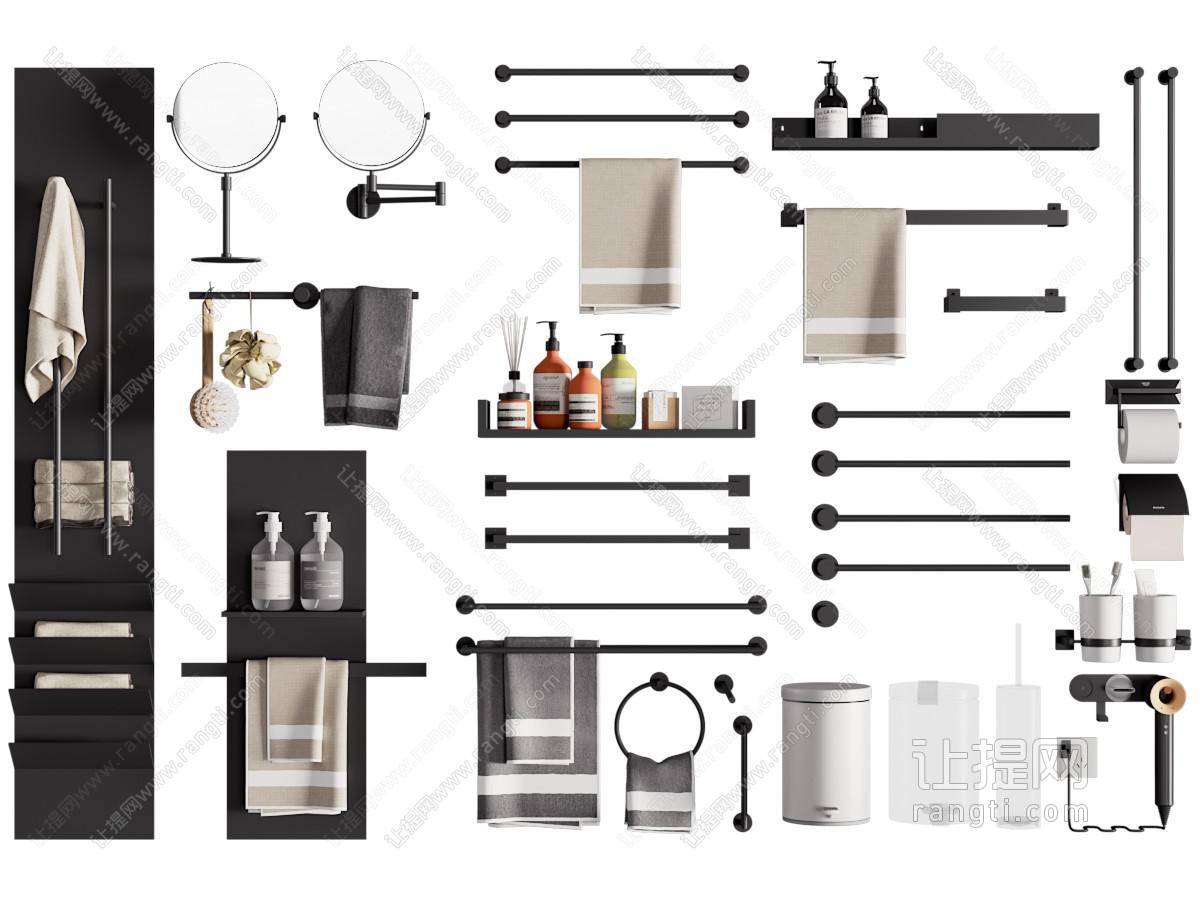现代毛巾架 洗浴用品 卫浴小件