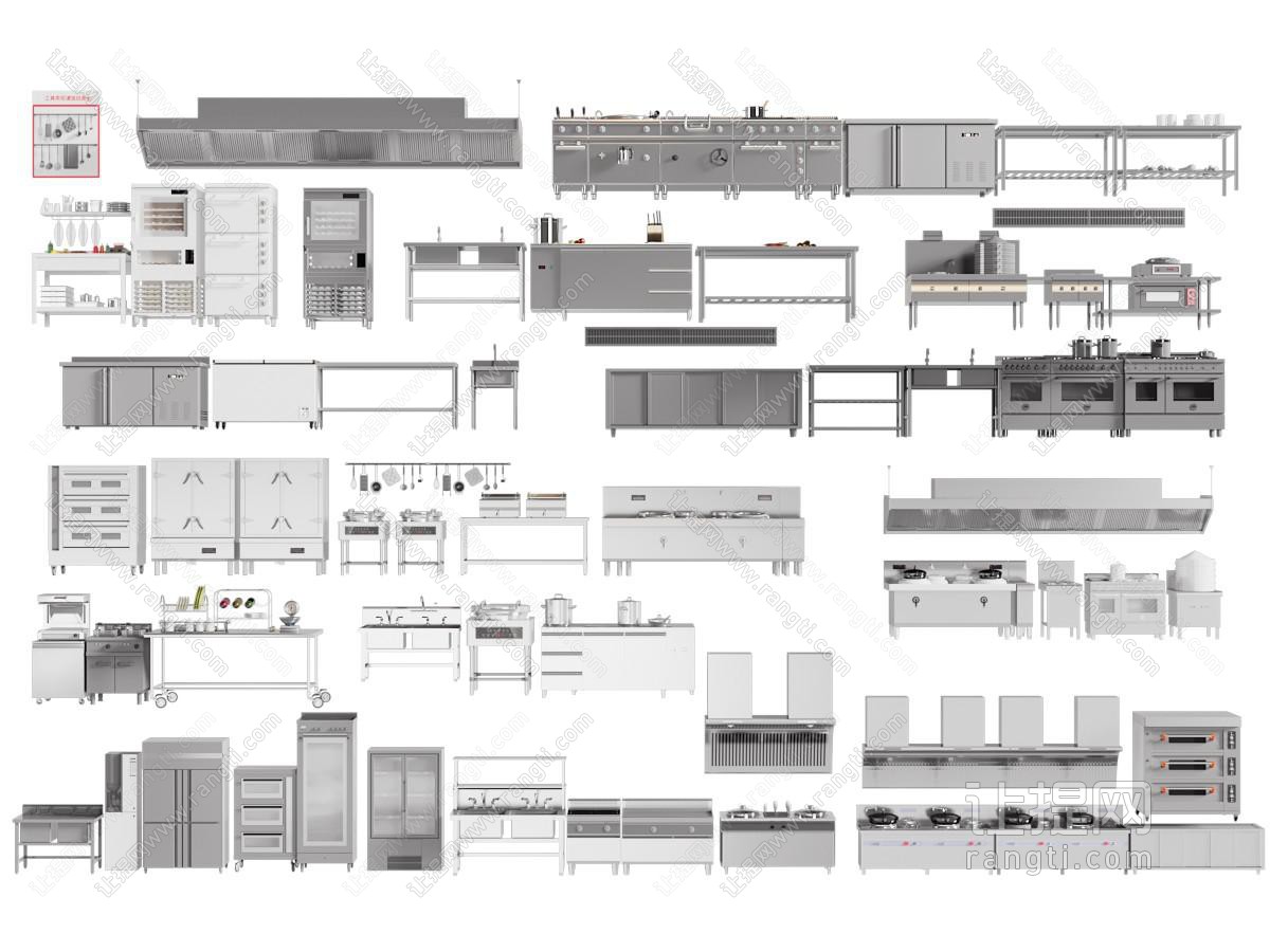 现代洗菜池 灶台 烤箱后厨设备 商业设备