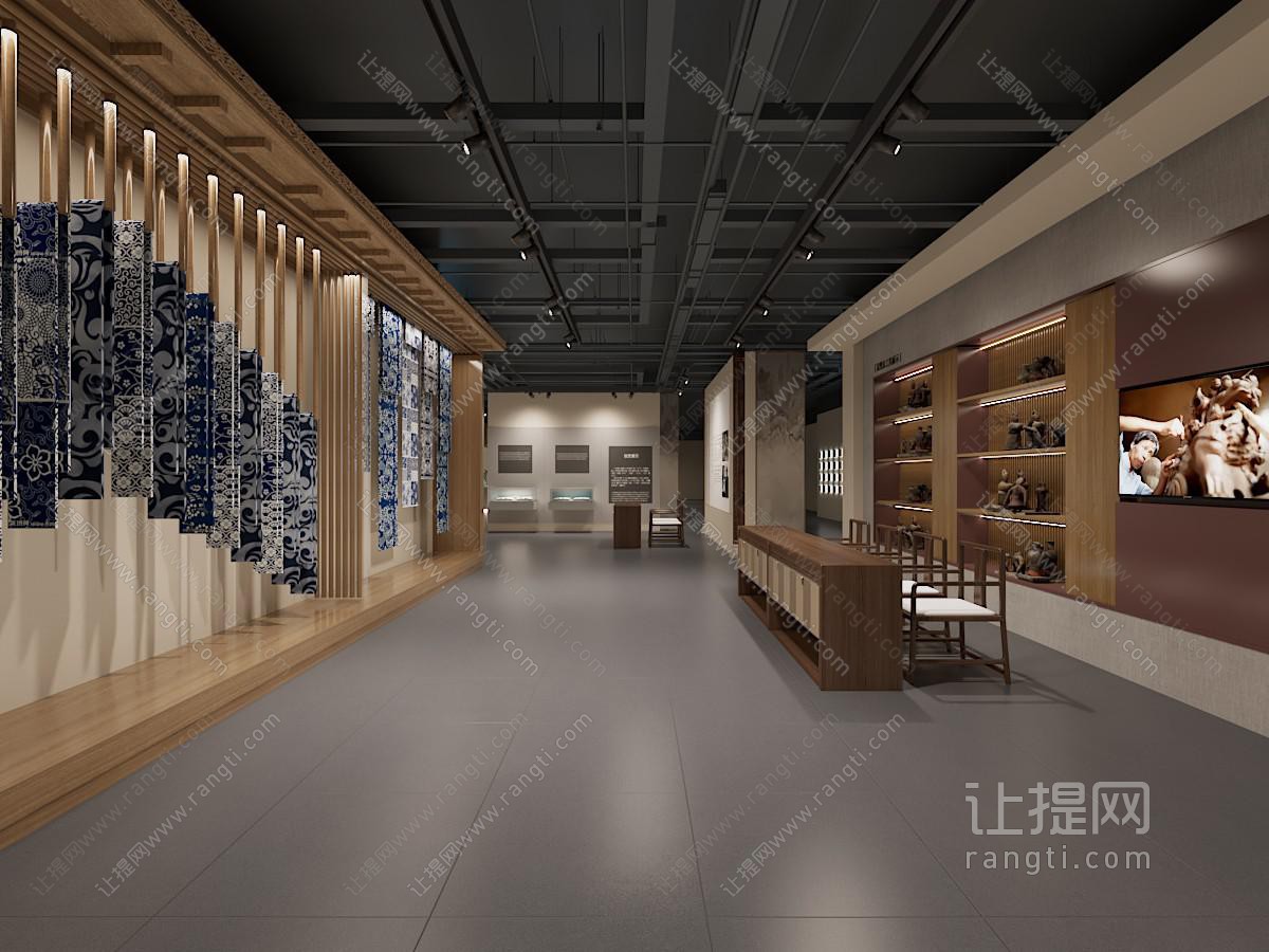 现代布料雕塑工艺展厅展览