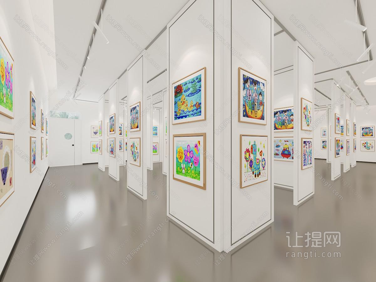 现代画展展厅展览