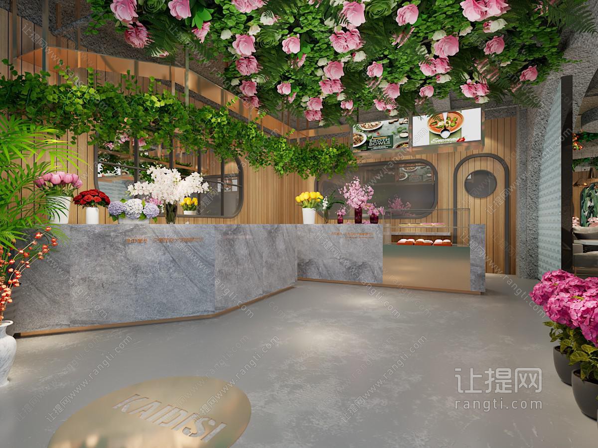 工业风loft饭店餐馆前台接待