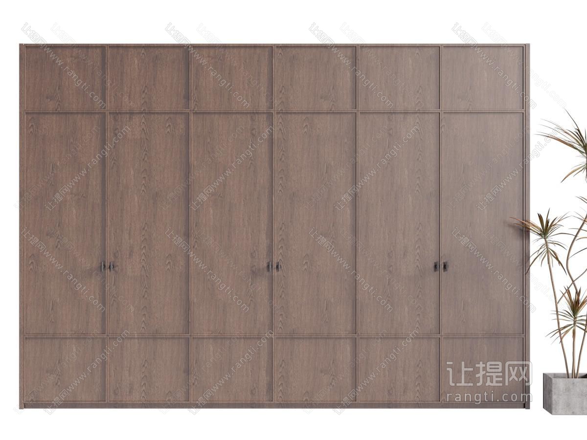 现代实木衣柜