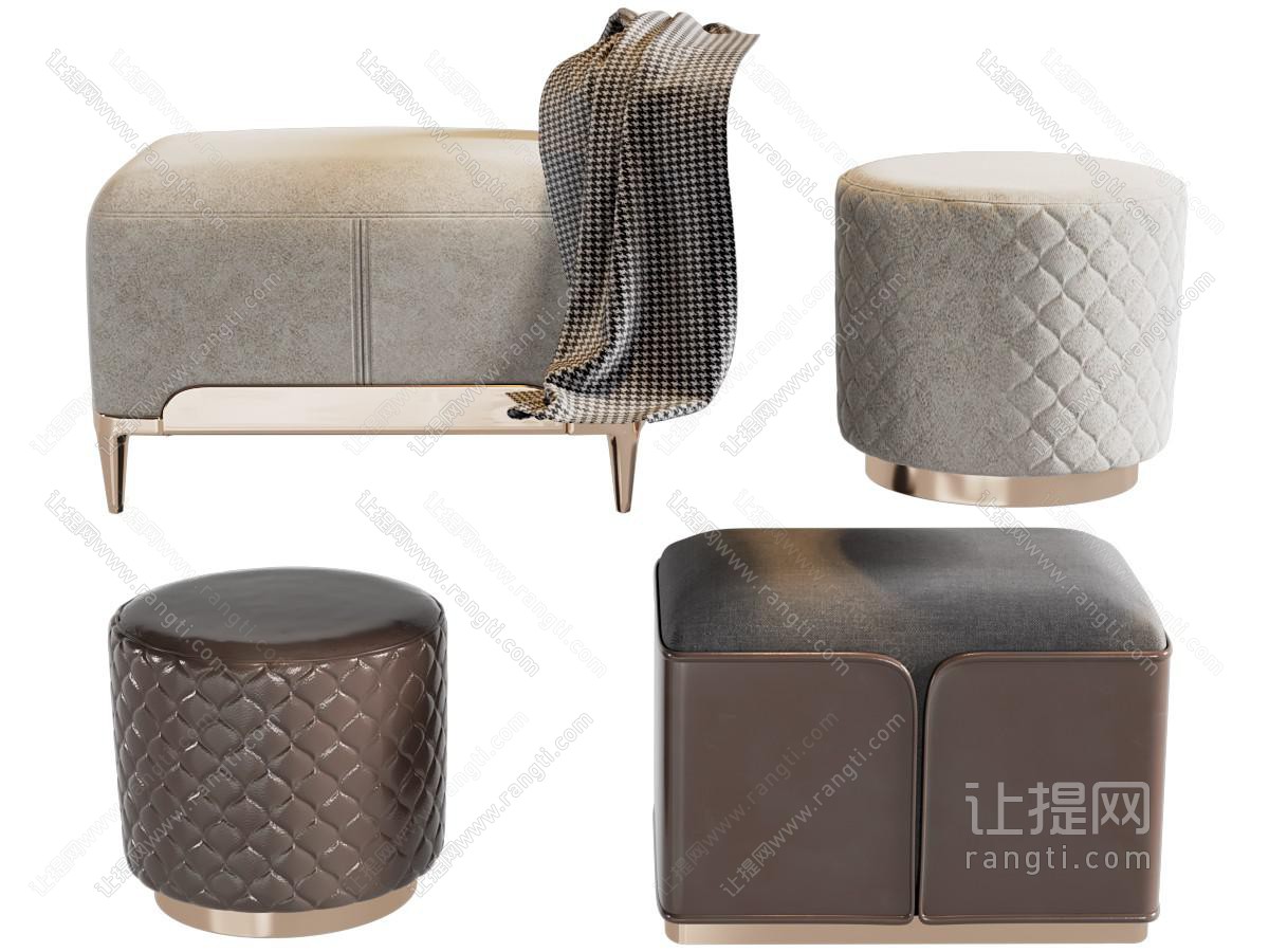 现代轻奢沙发凳子 坐墩