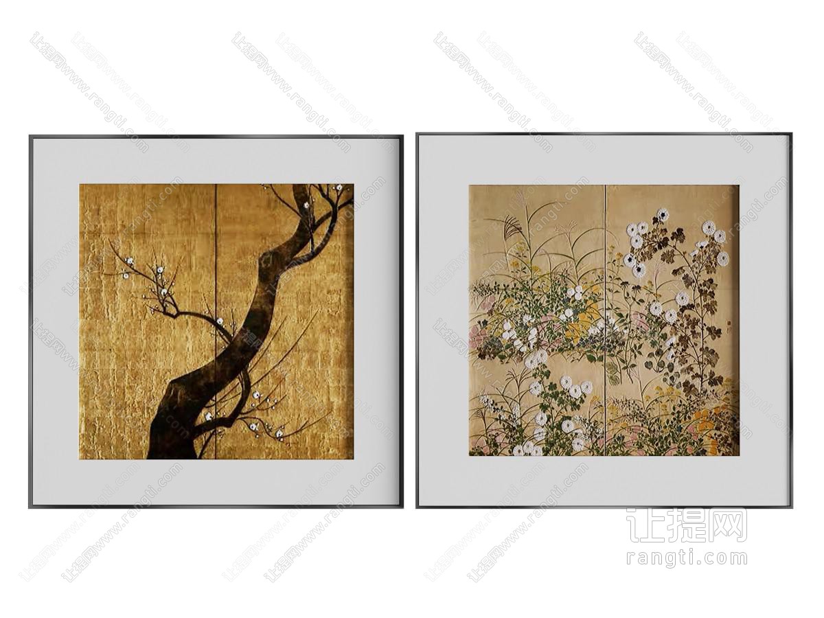 现代植物花卉装饰挂画