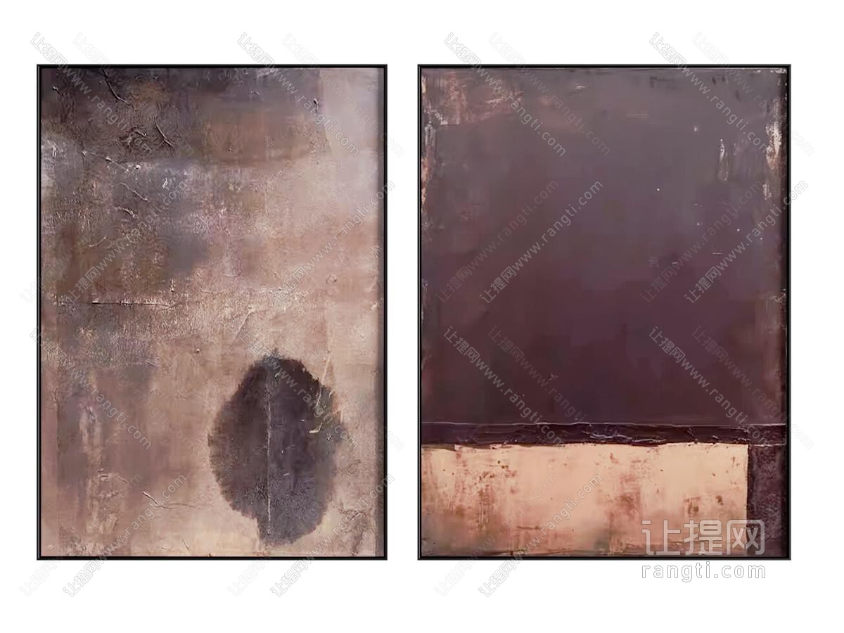 侘寂风抽象装饰挂画 肌理画