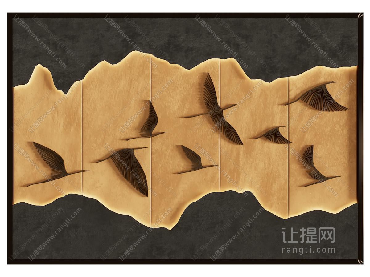 新中式背景墙