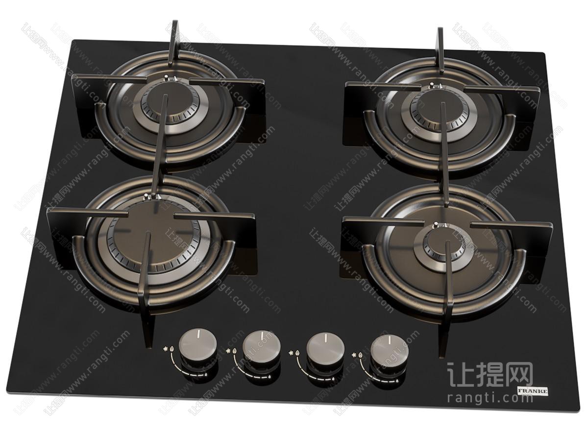 现代四个灶台的燃气灶 厨房电器