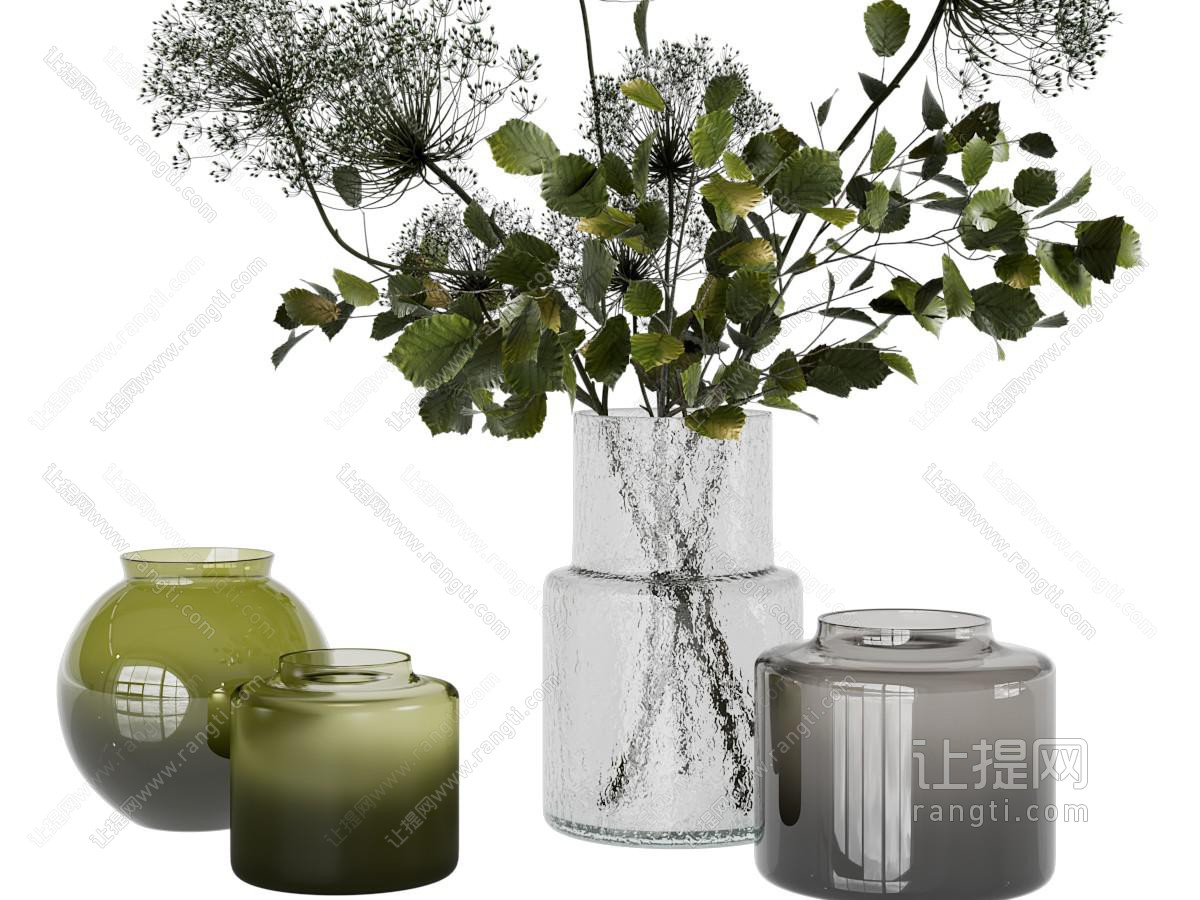 现代花瓶花卉 香薰摆件组合
