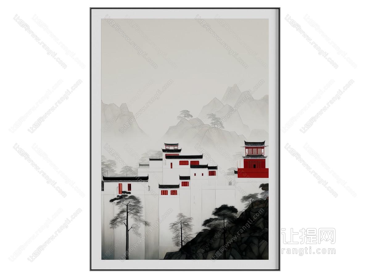 新中式建筑装饰挂画