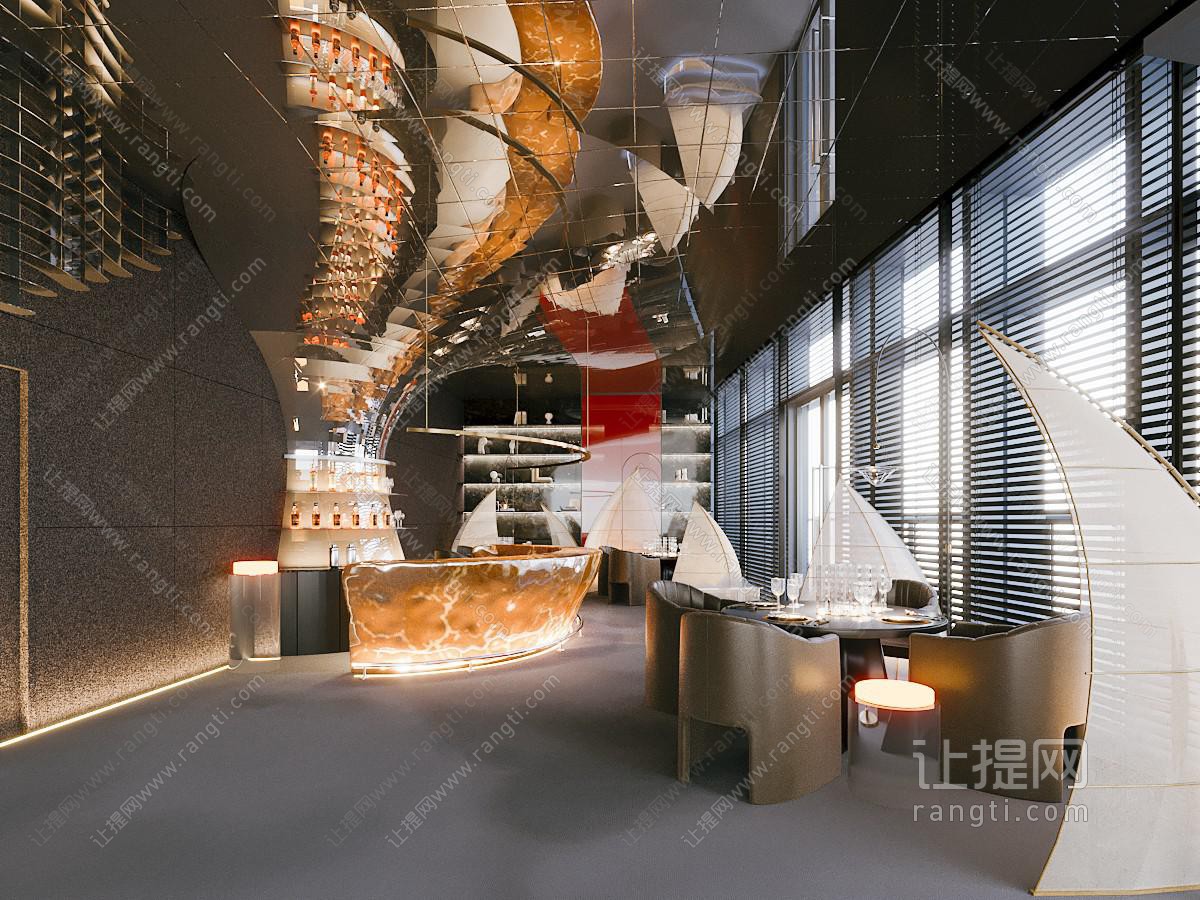 现代酒店大厅前台接待区